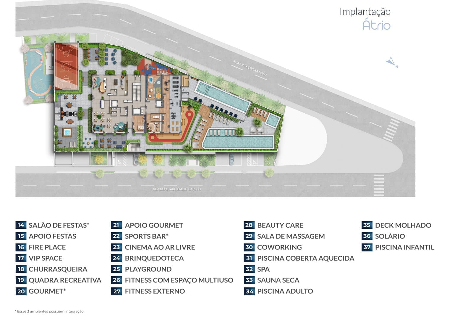 Implantação do átrio do empreendimento